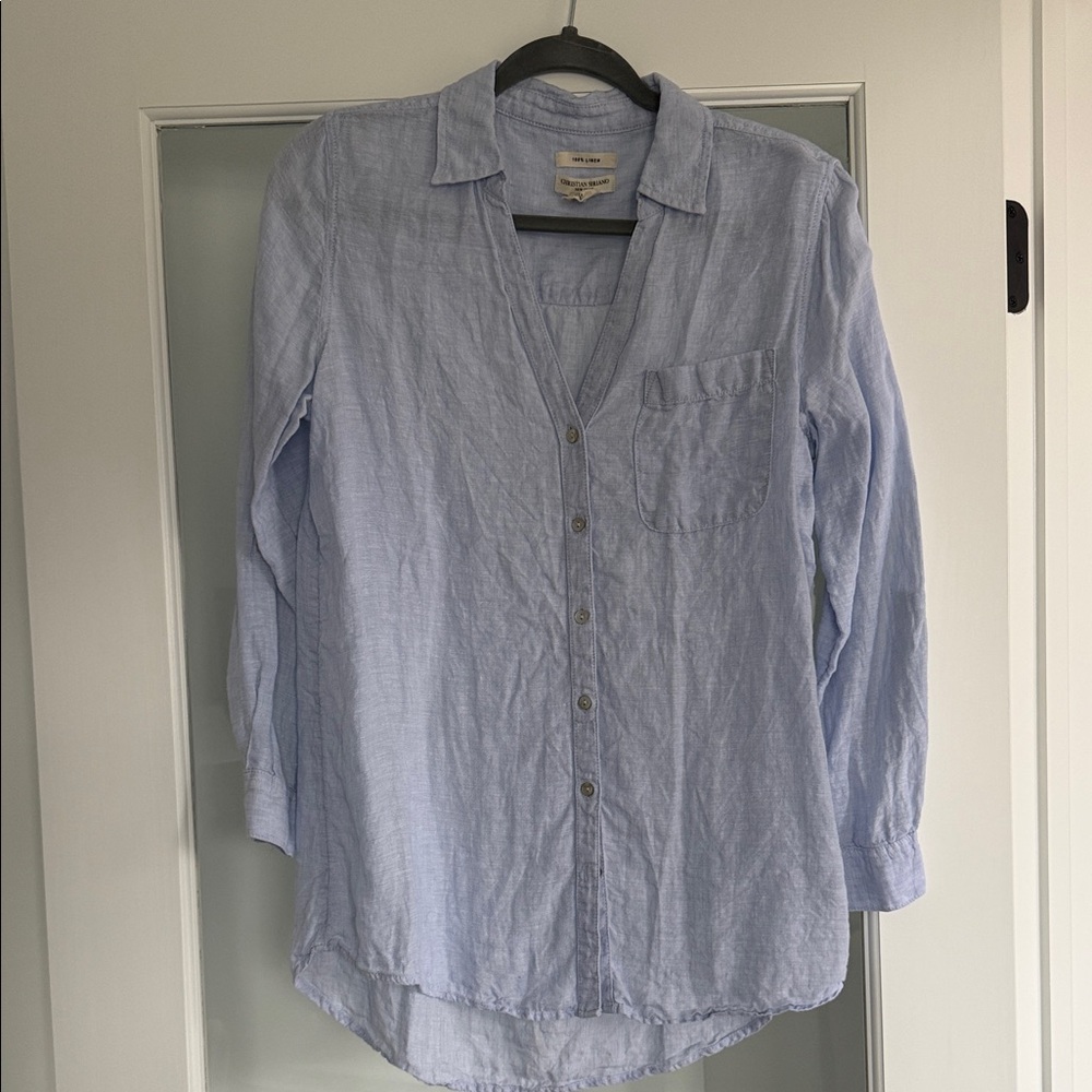 Blue Linen Button Up, small